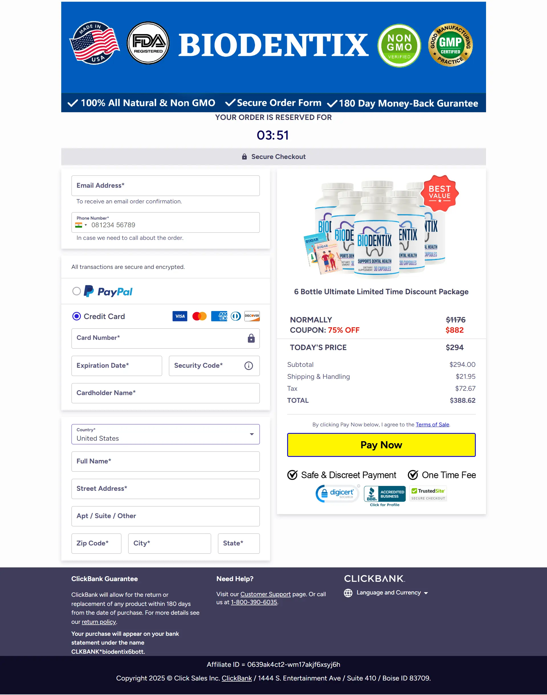 BioDentix Orders Buy